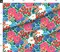 Retro Scandi Floral Botanical Birds Colorful Tulips Daisies Folk Art Scandinavian Midcentury Modern Mcm Blue Red Pink Large Scale Bold Faux Custom Printed Fabric by Spoonflower Various Fabrics by the Yard or Fat Quarter